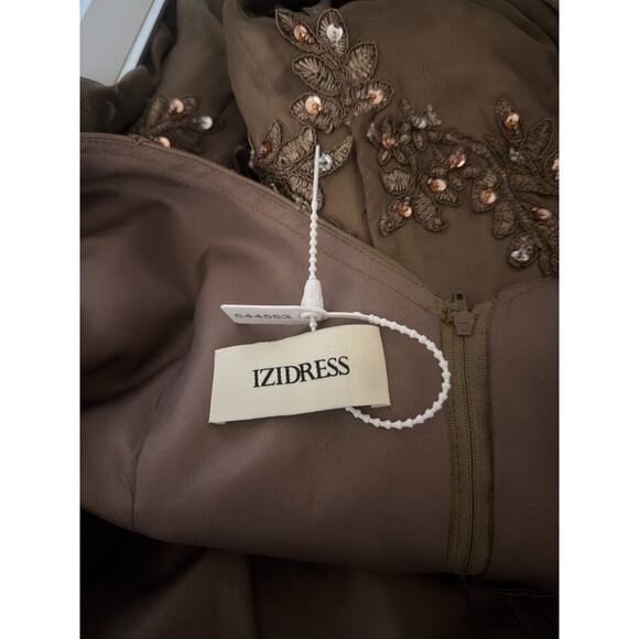 Sheer Beaded Floral Dress Y2K VNeck Asymmetrical Handkerchief Fairy Sequin Hi-Lo - Picture 12 of 12